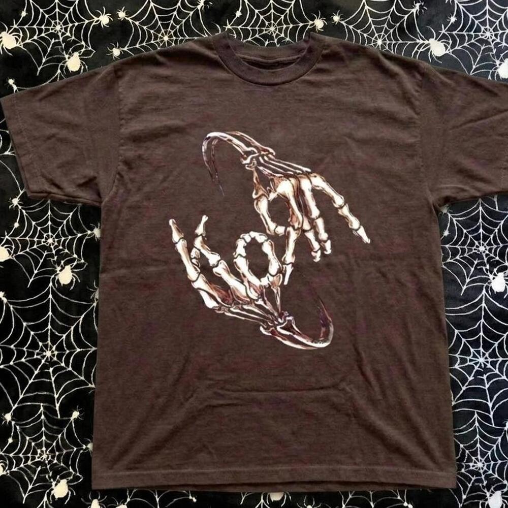 Brown Skeleton Hand Graphic Tee